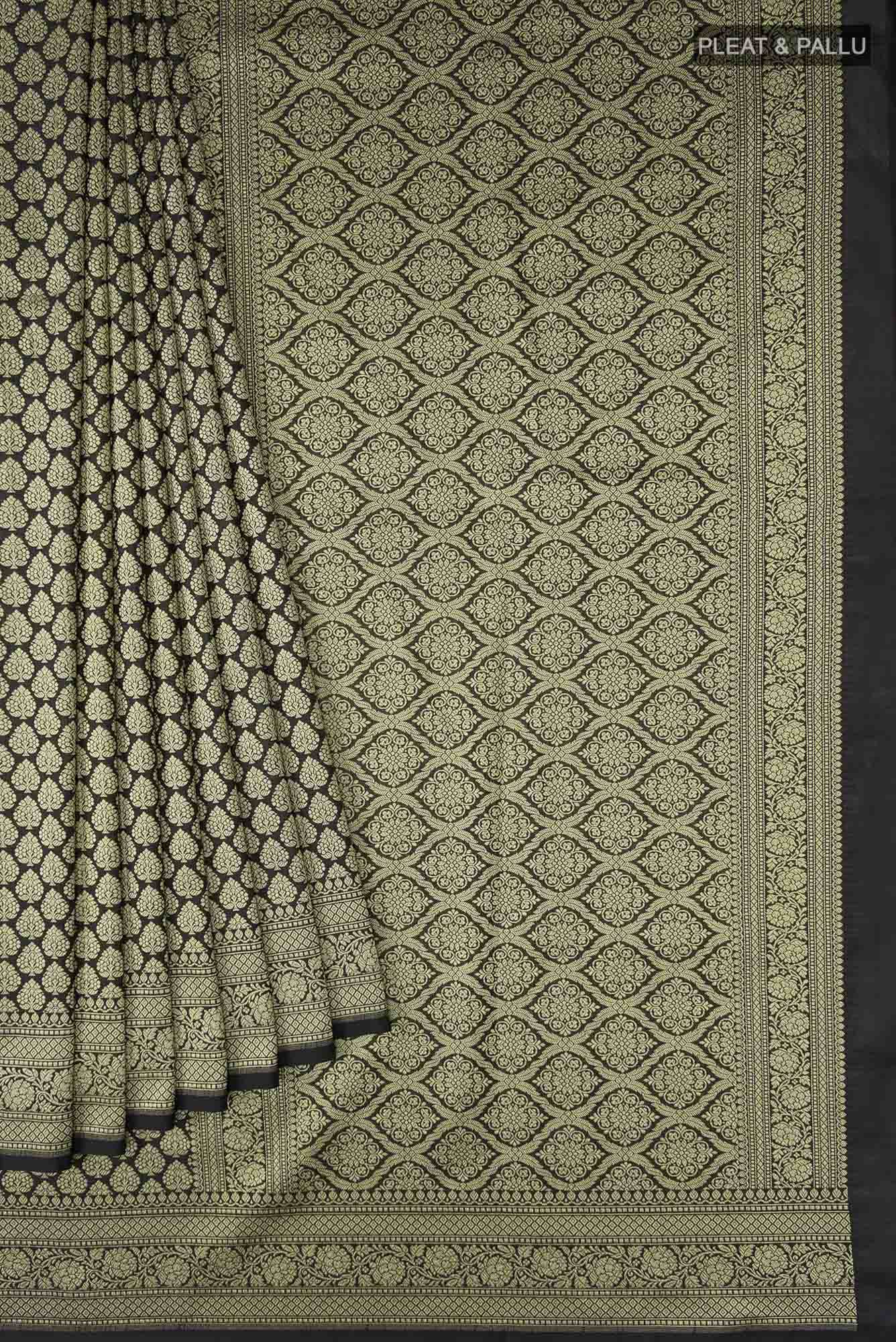 Black Banarasi Silk Saree