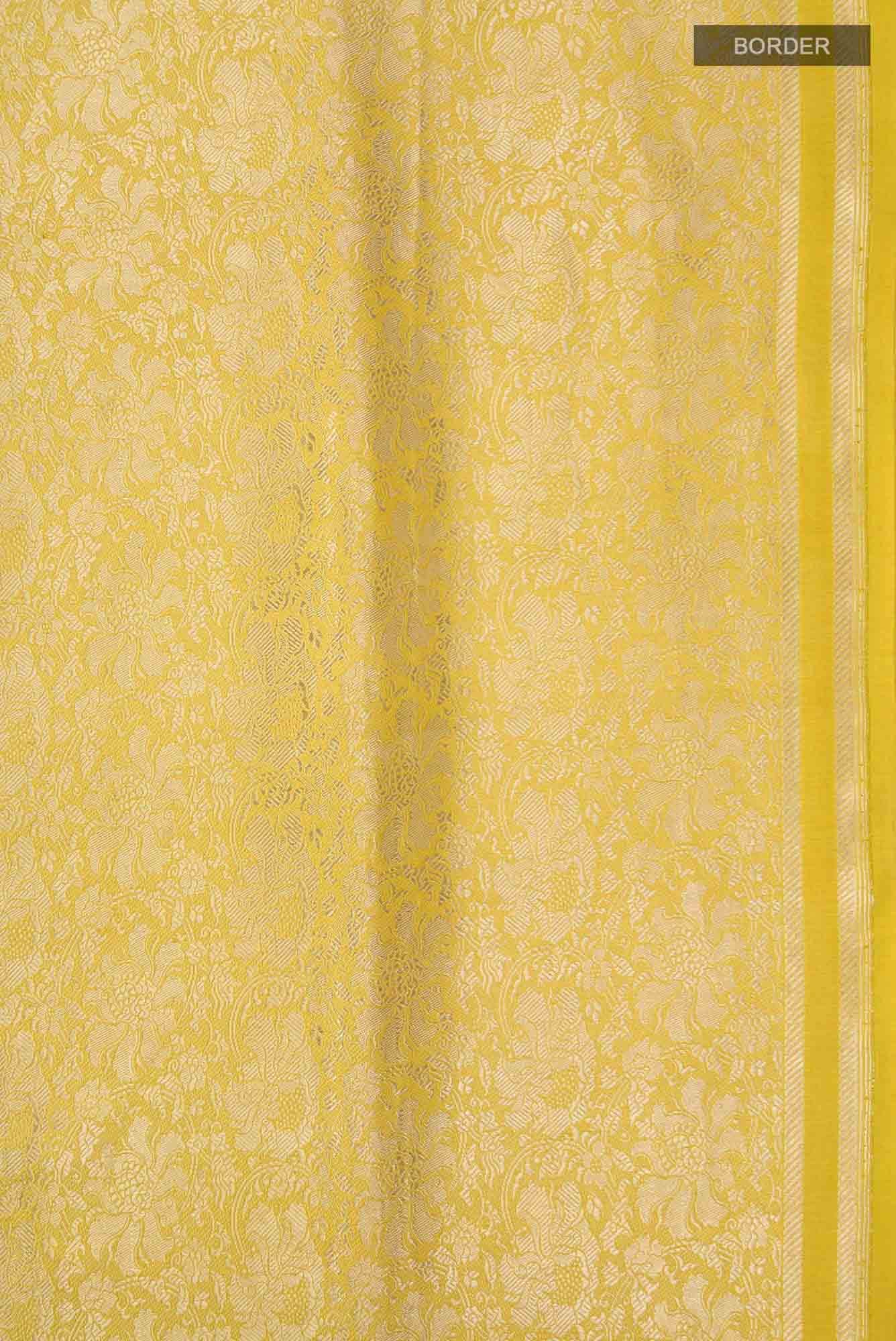 Japanese Tea Ceremony-Yellow Banarasi Silk Saree