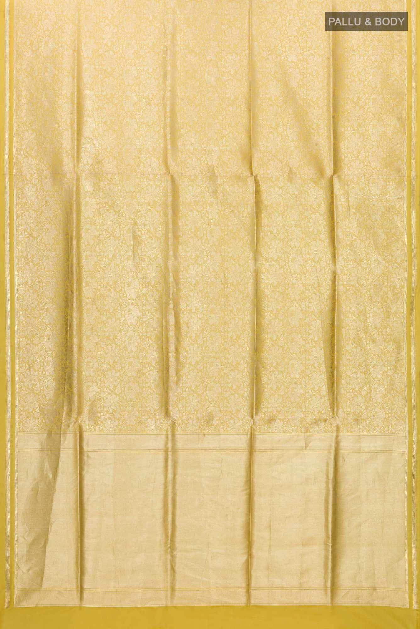 Japanese Tea Ceremony-Yellow Banarasi Silk Saree