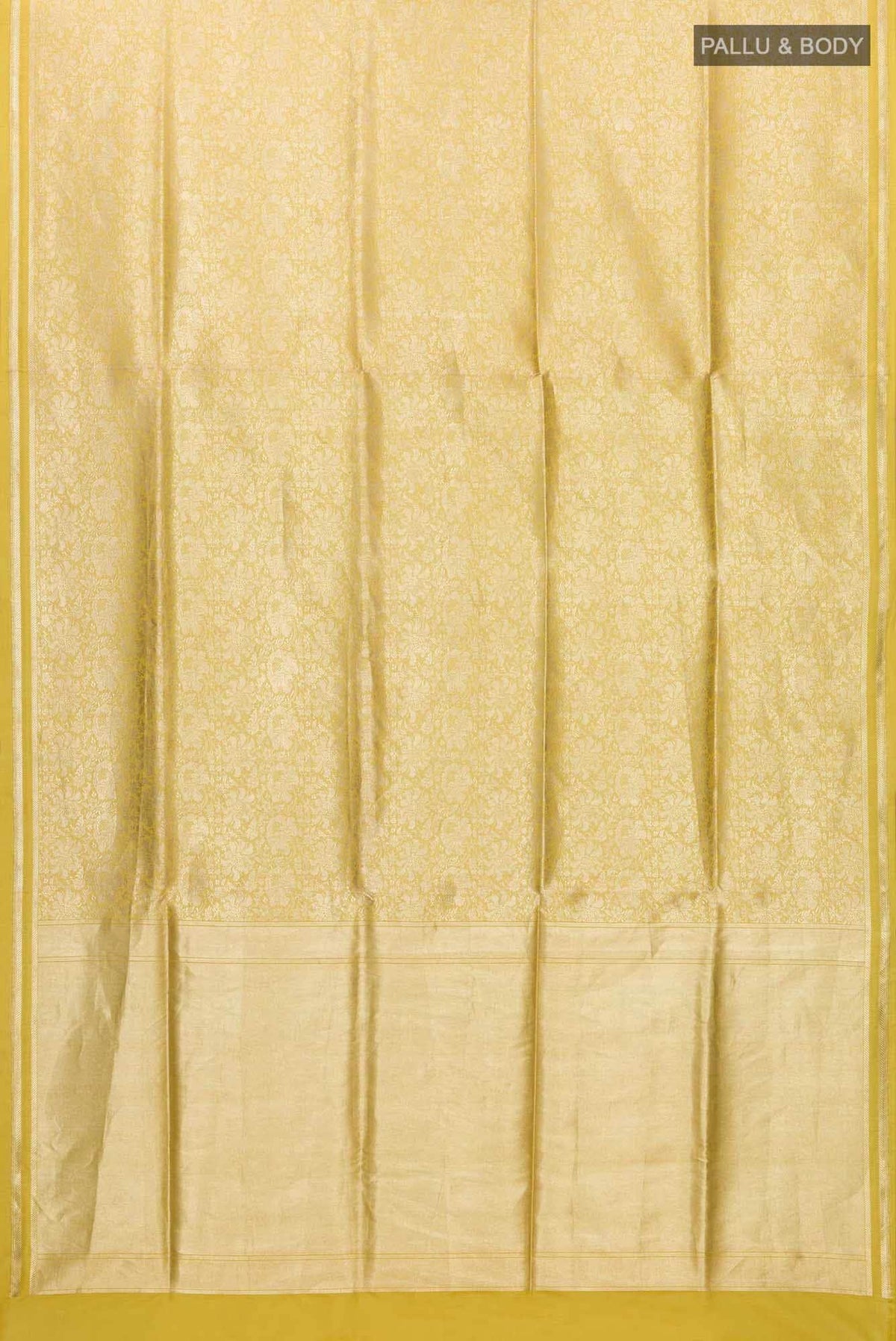 Japanese Tea Ceremony-Yellow Banarasi Silk Saree