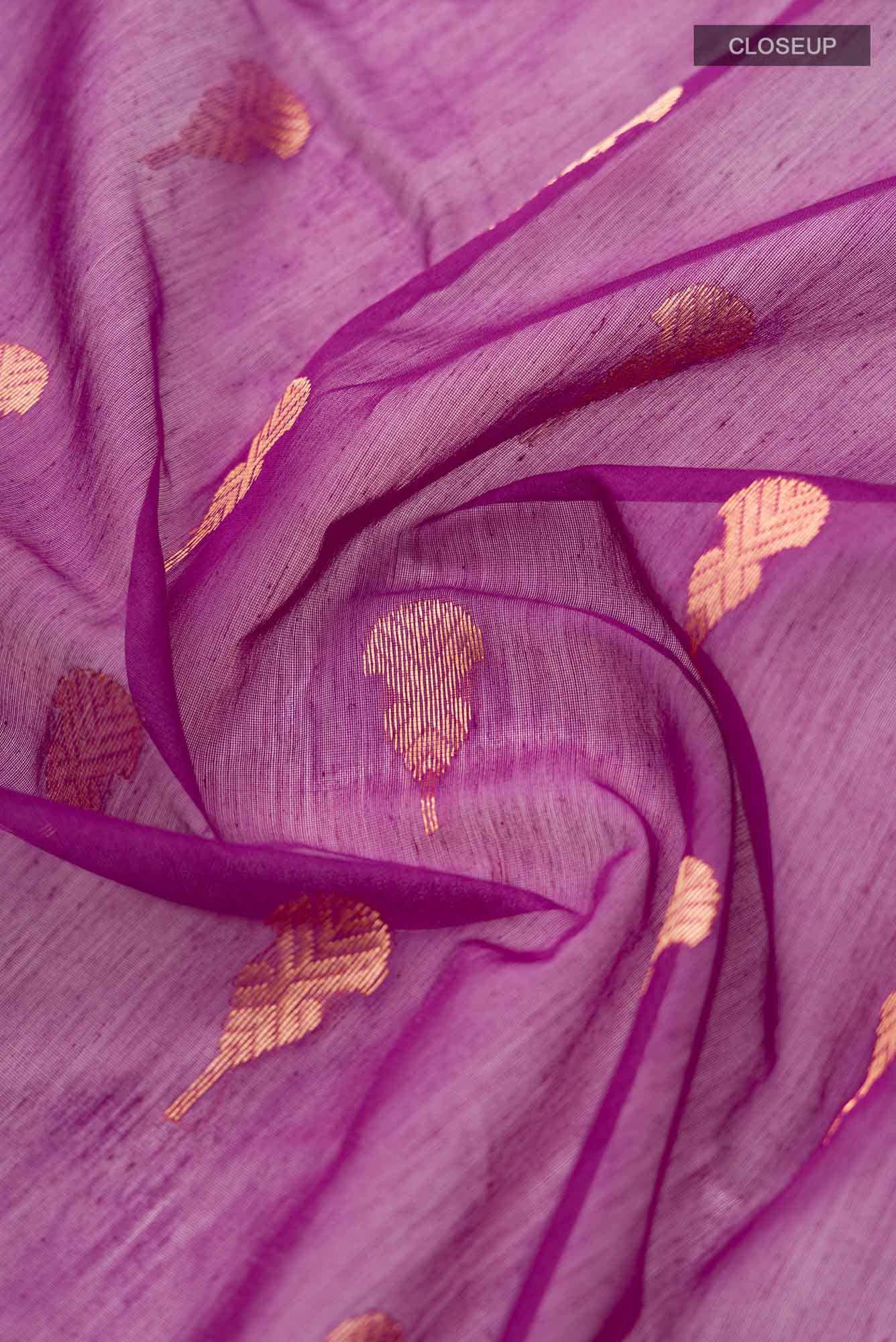 Magenta Chanderi Silk Cotton Saree