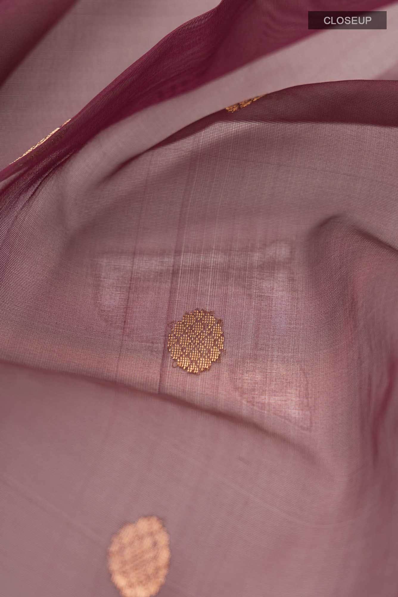 Maroon Chanderi Silk Cotton Saree