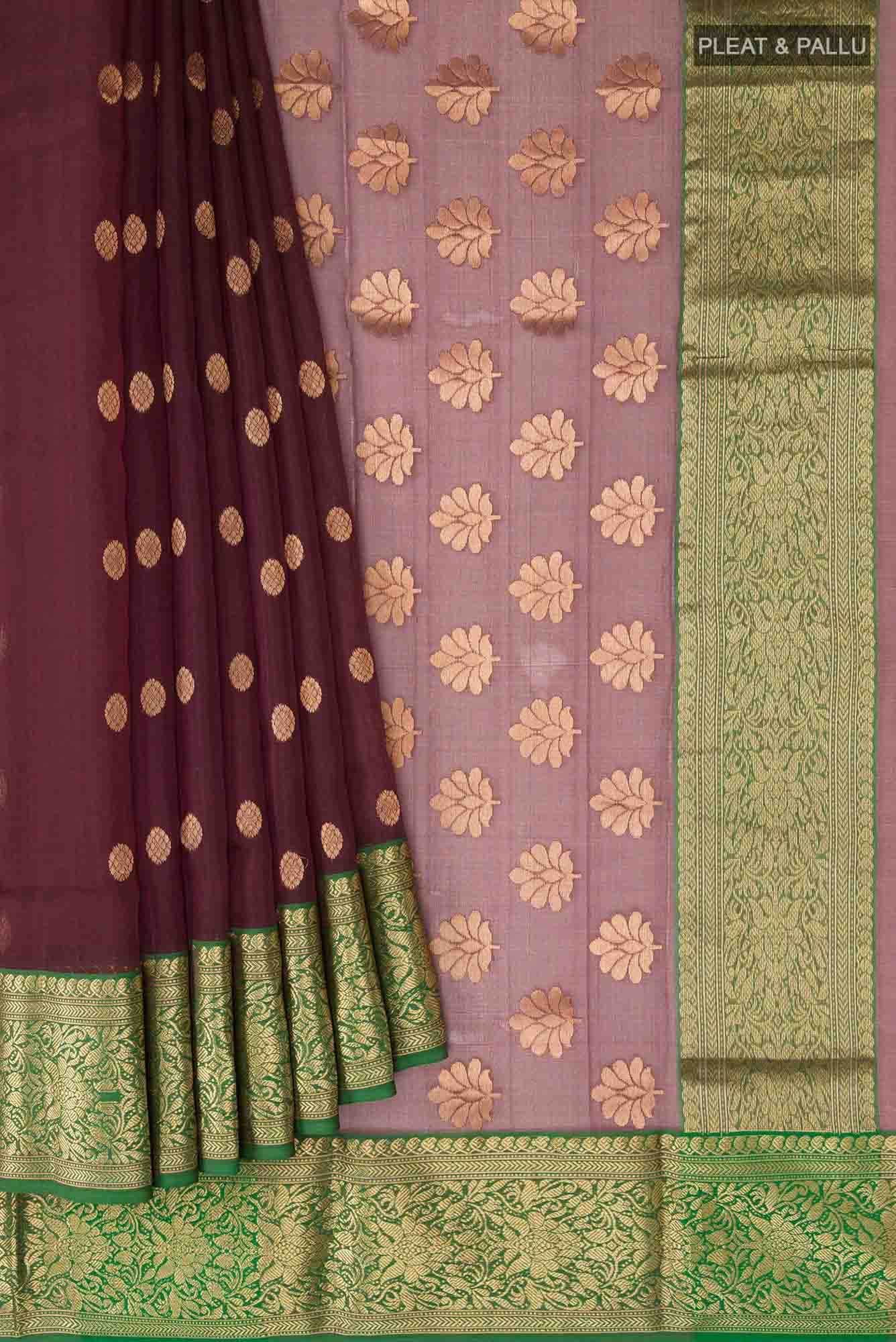 Maroon Chanderi Silk Cotton Saree