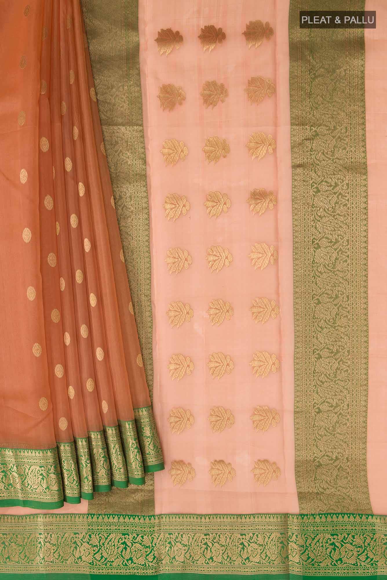 Orange Chanderi Silk Cotton Saree