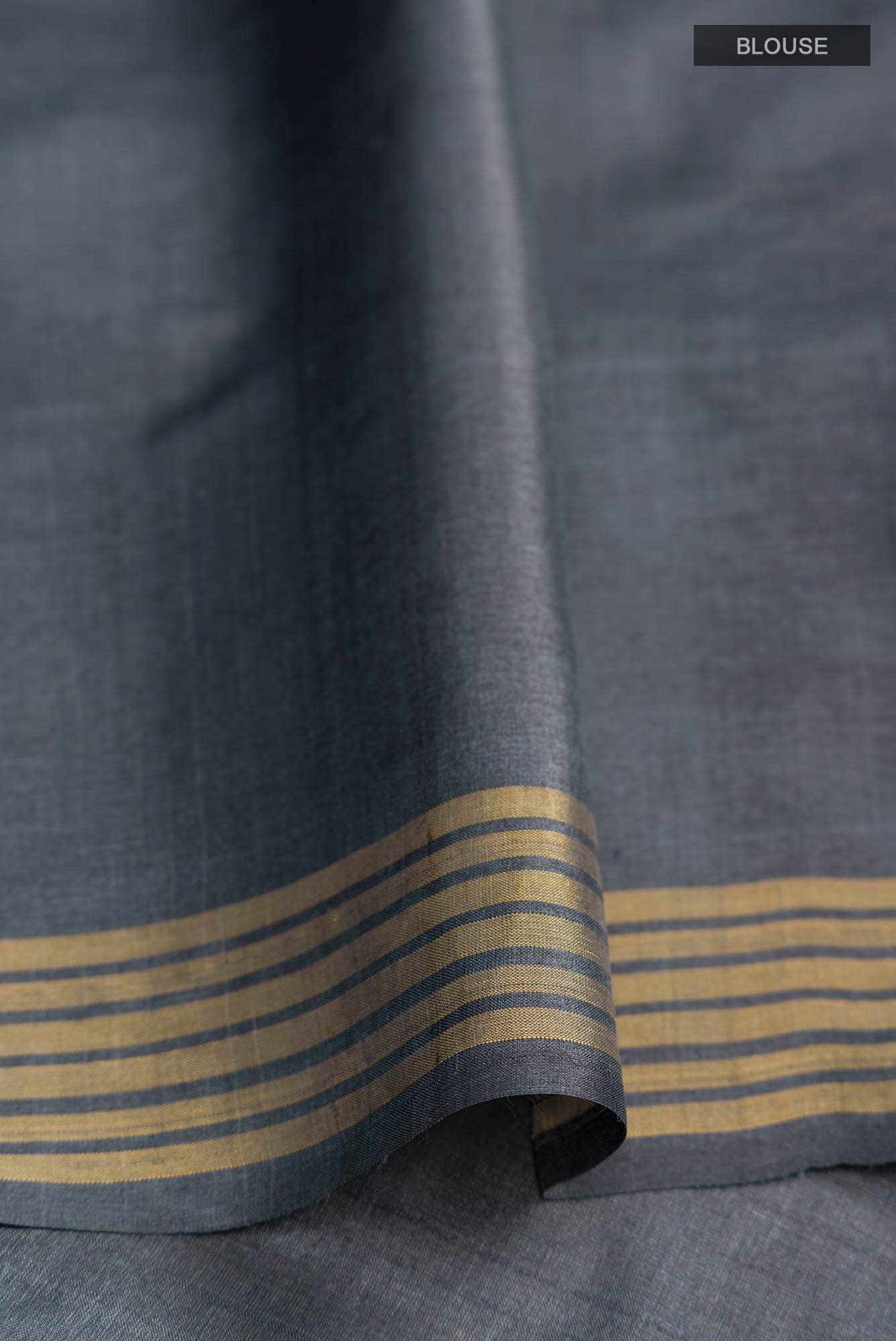 Perfume of Love-Dark Grey Bhagalpuri Tussar Silk Saree