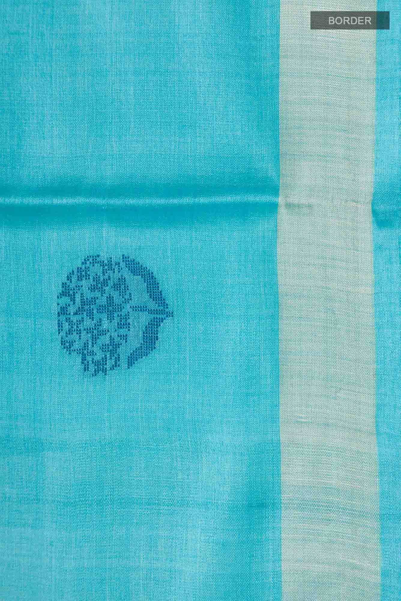 Orchard Orchestra-Blue Bhagalpuri Tussar Silk Saree