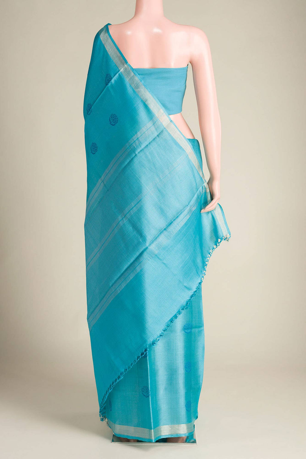 Orchard Orchestra-Blue Bhagalpuri Tussar Silk Saree