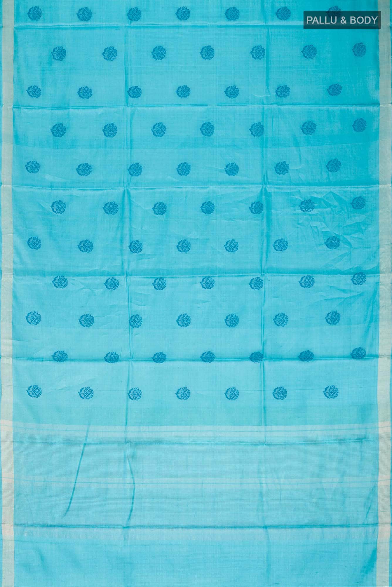 Orchard Orchestra-Blue Bhagalpuri Tussar Silk Saree