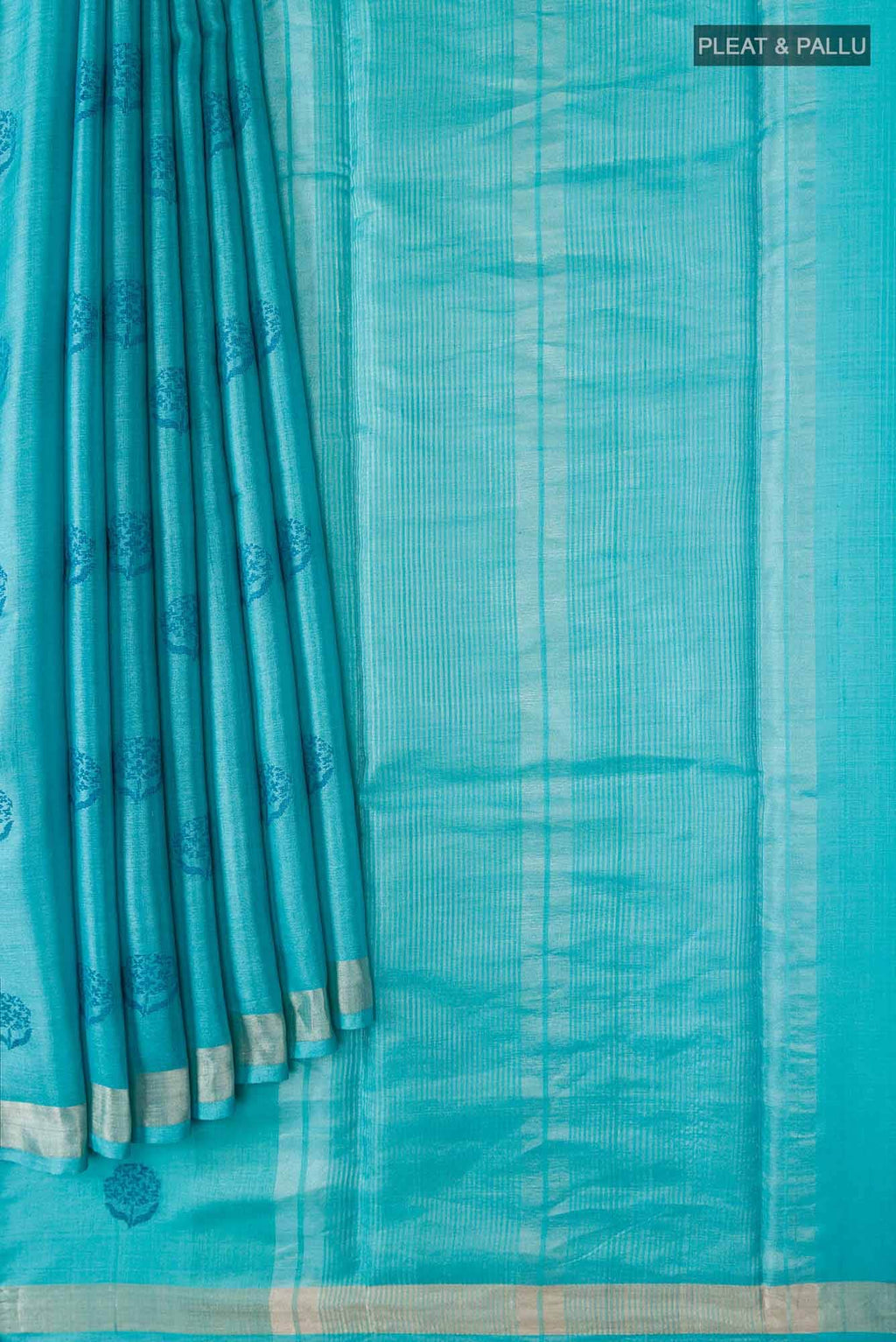Orchard Orchestra-Blue Bhagalpuri Tussar Silk Saree