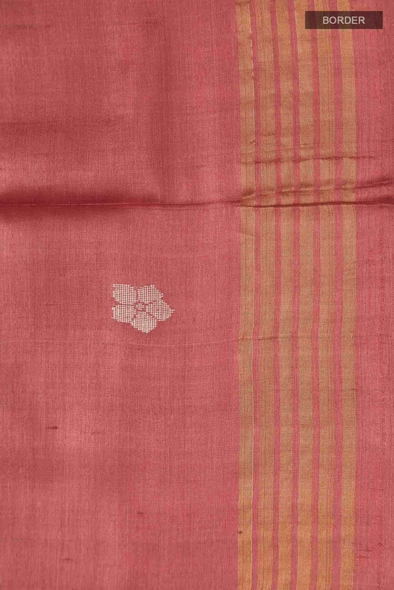 Dance of Dragonfly-Rust Bhagalpuri Tussar Silk Saree