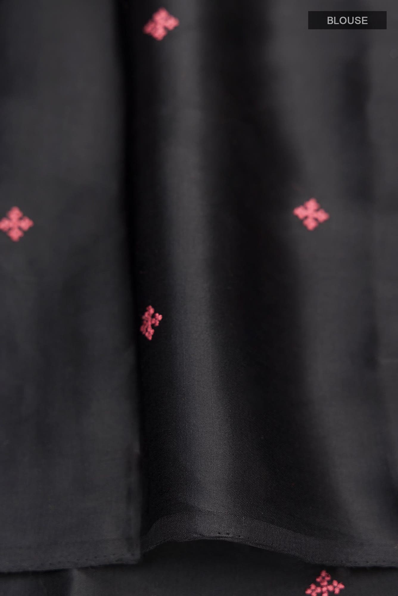 Black Blended Tussar Silk Saree