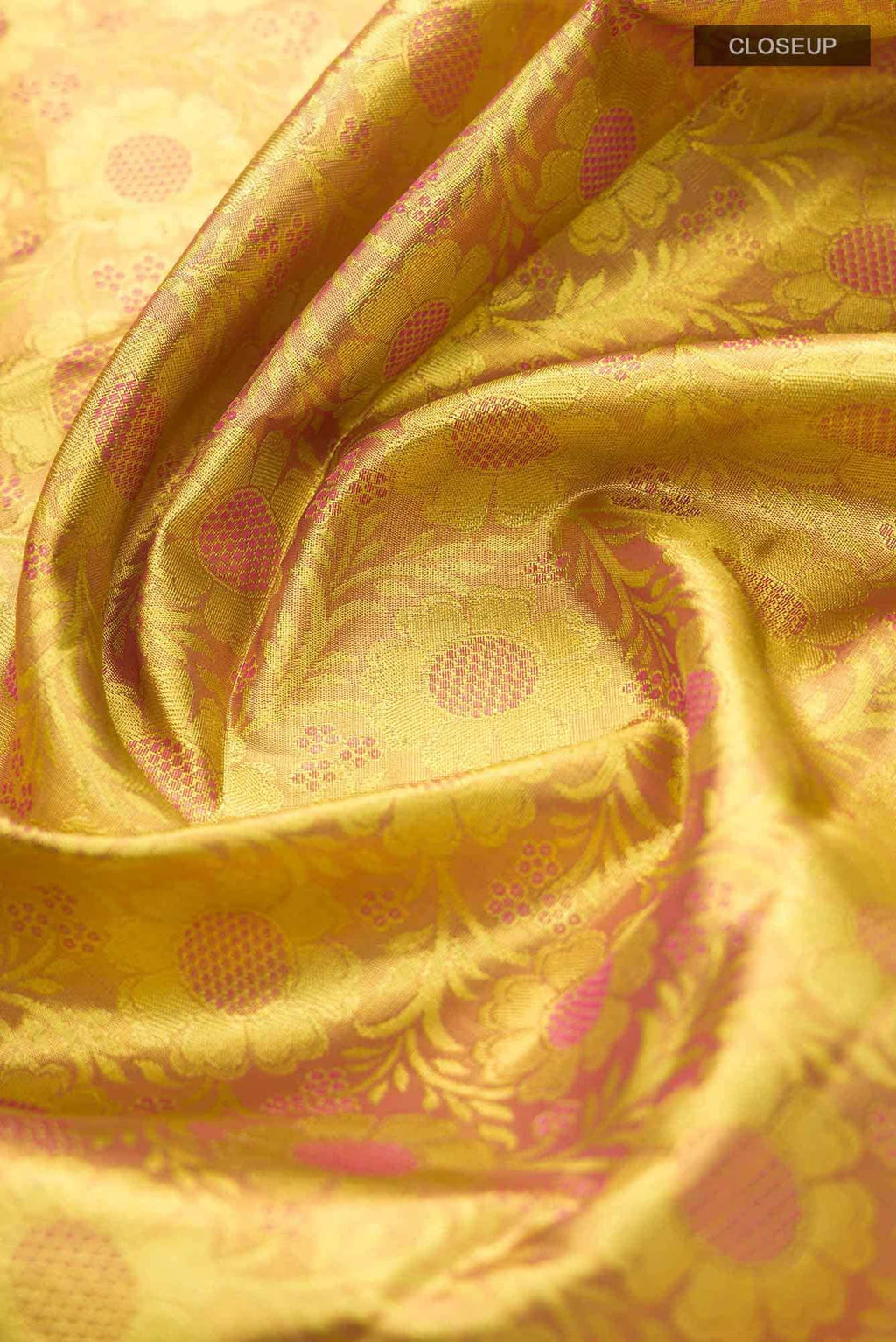 Gold with Red Dual Tone Kanchipuram Tissue Silk Saree