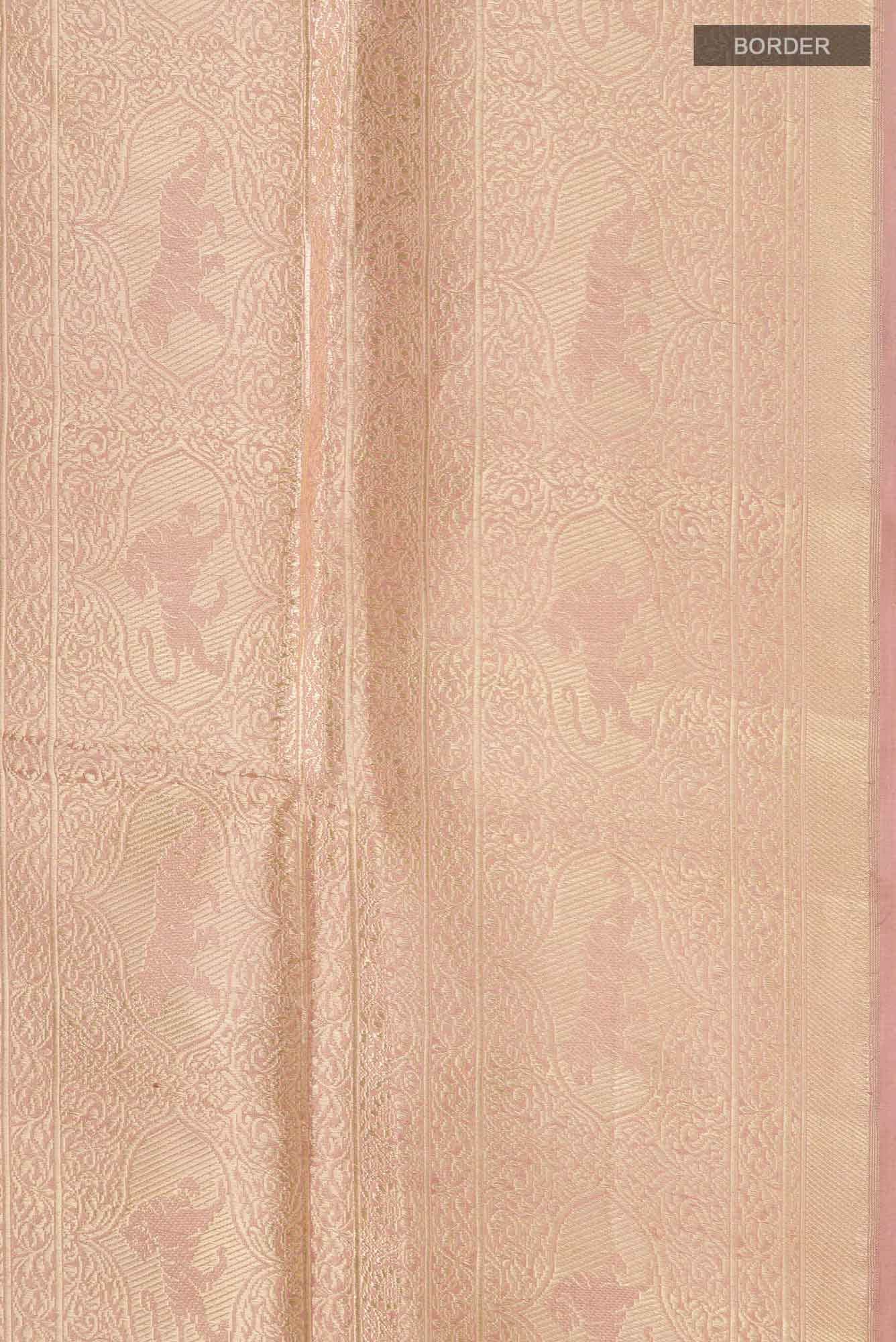 Ranthambore-Rose Gold Banarasi Silk Saree