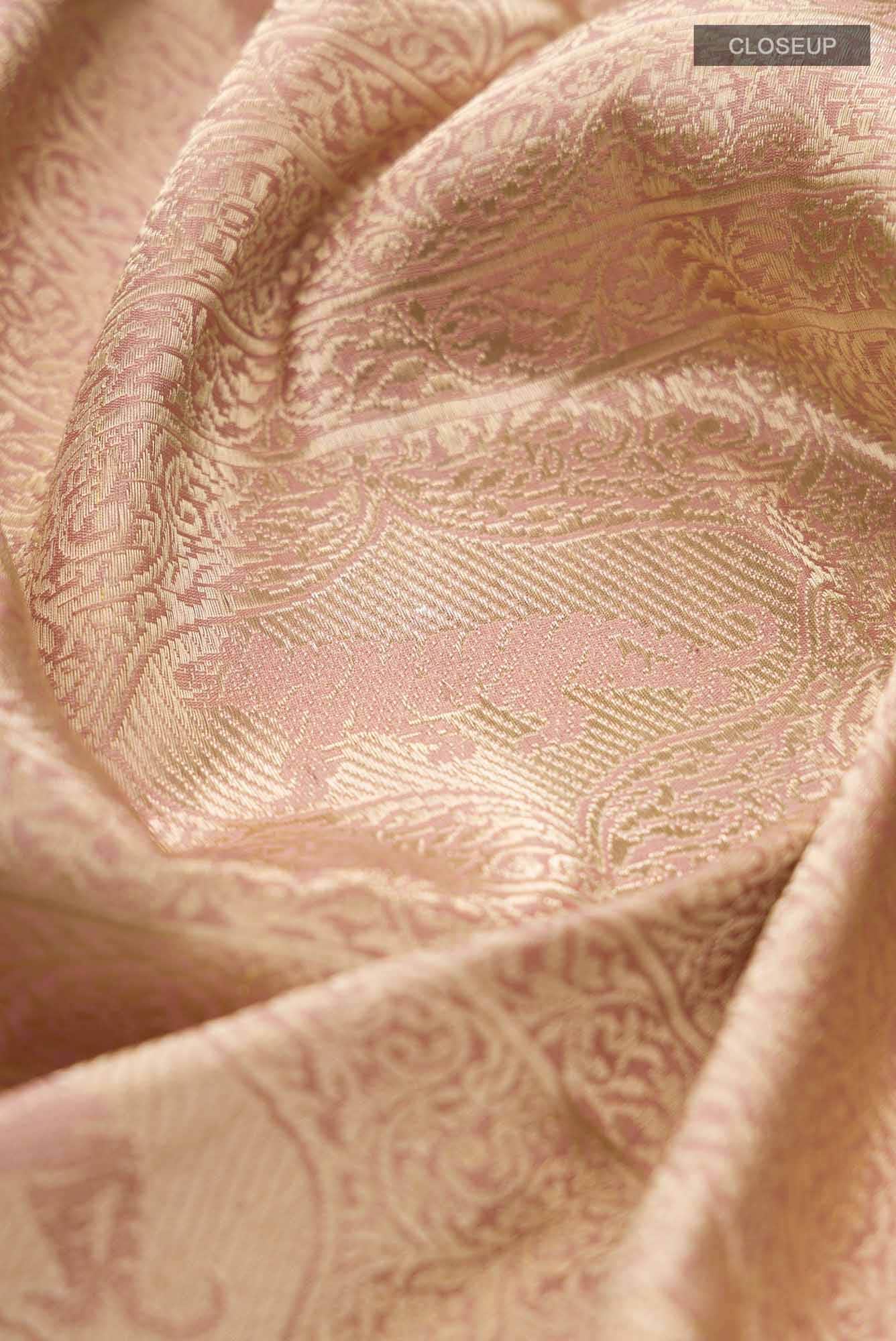 Ranthambore-Rose Gold Banarasi Silk Saree