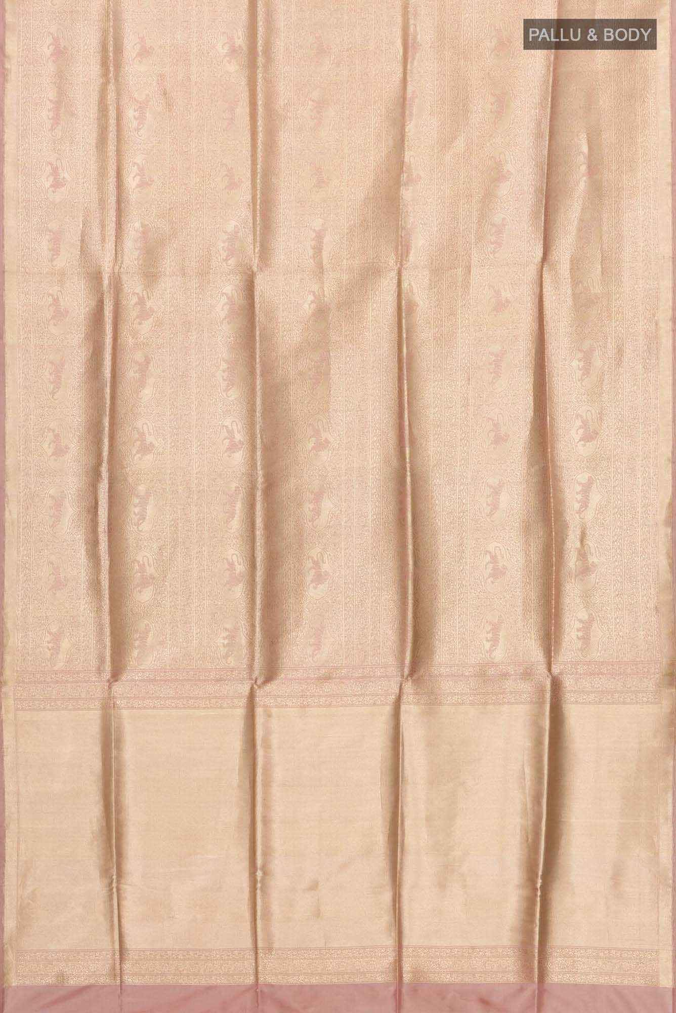 Ranthambore-Rose Gold Banarasi Silk Saree
