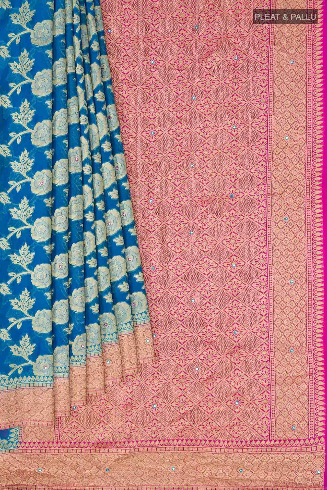 Blue Banarasi Georgette Saree