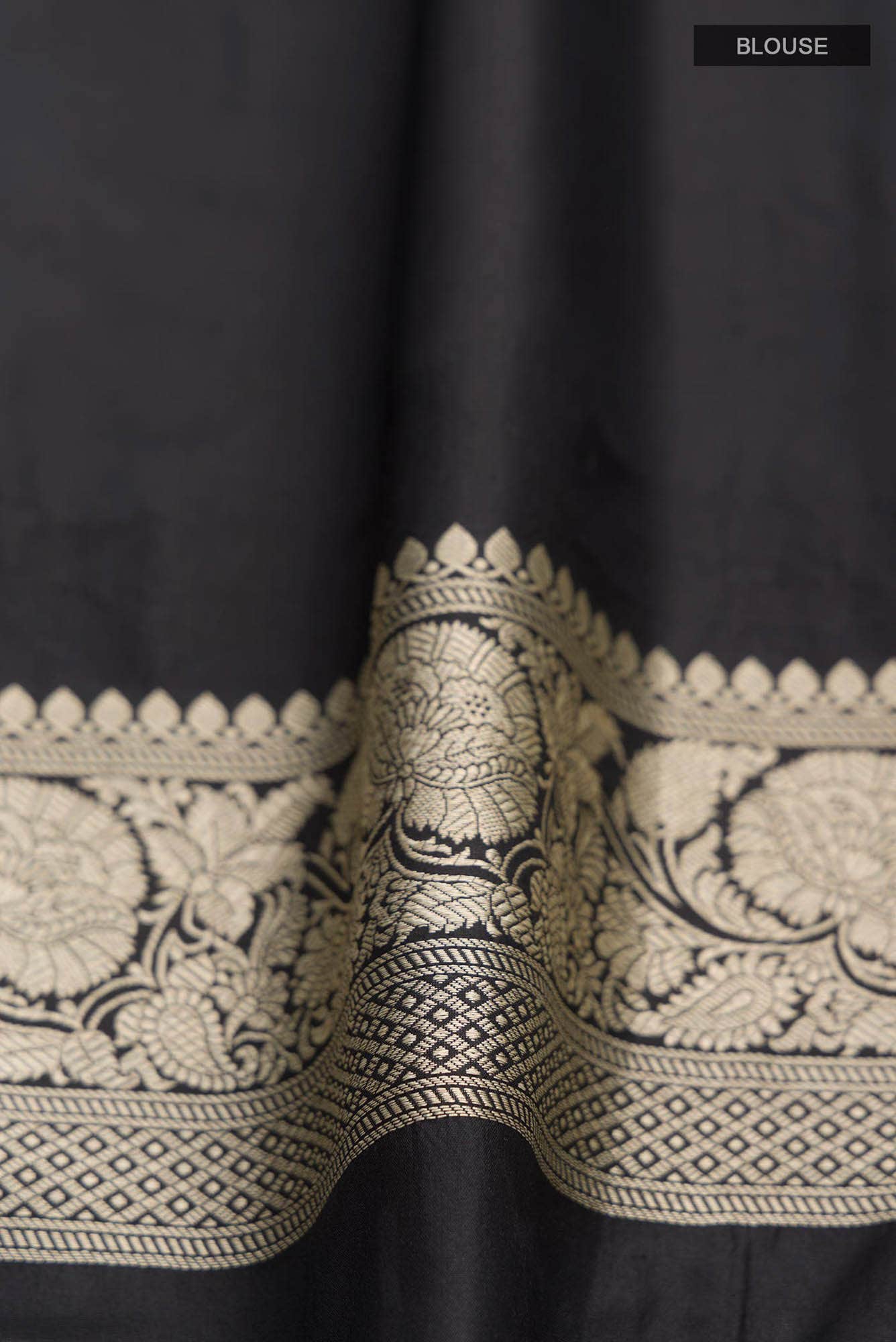 Black Banarasi Silk Saree