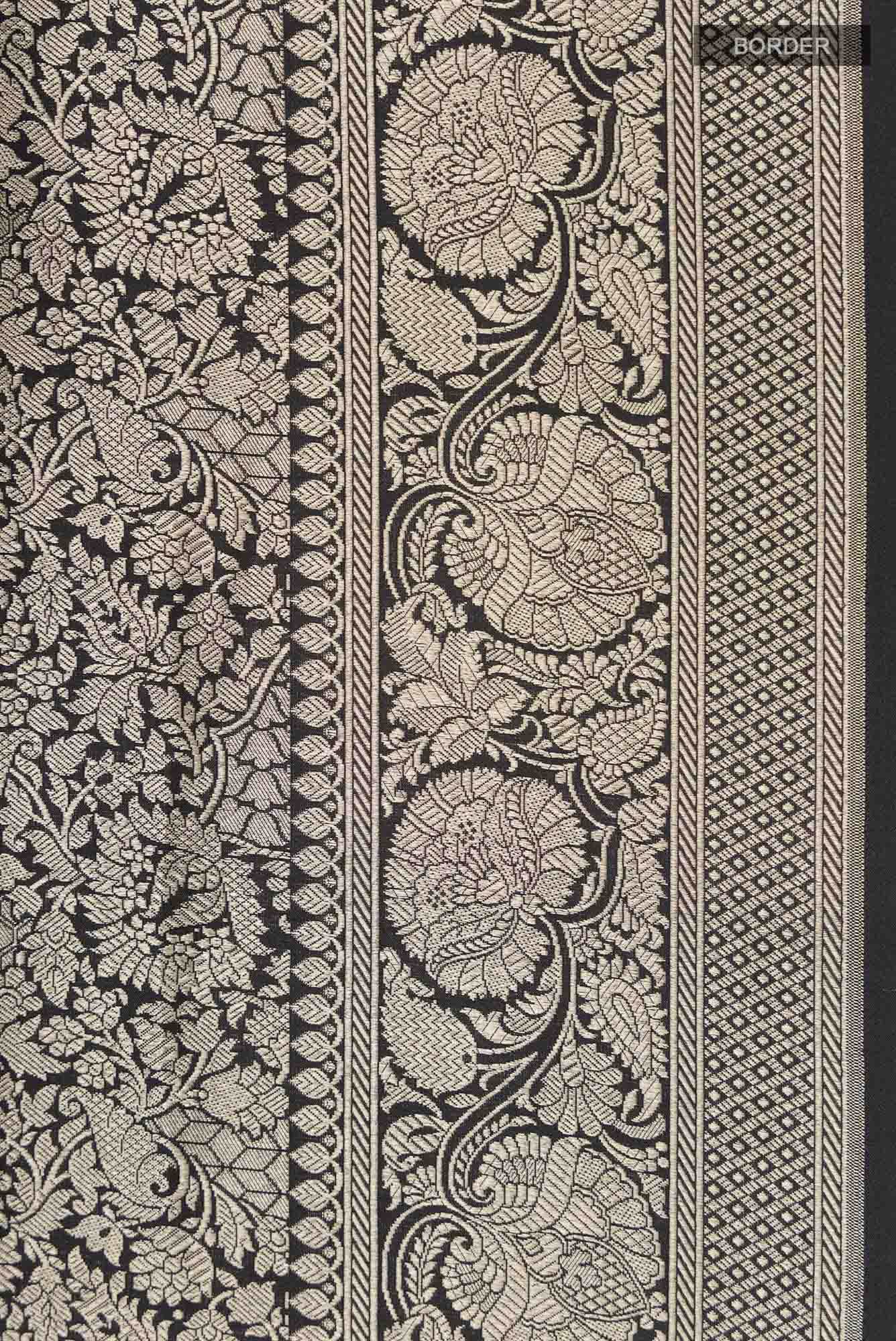 Black Banarasi Silk Saree