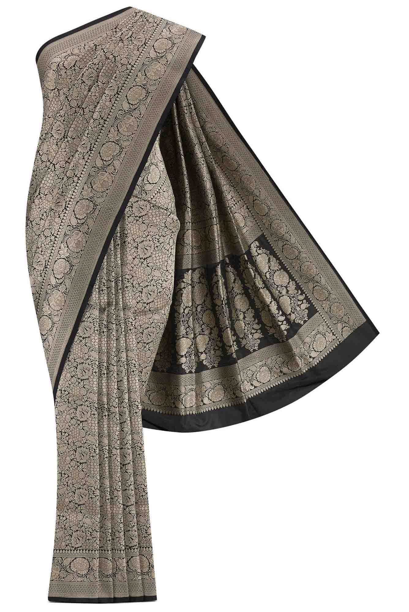 Black Banarasi Silk Saree