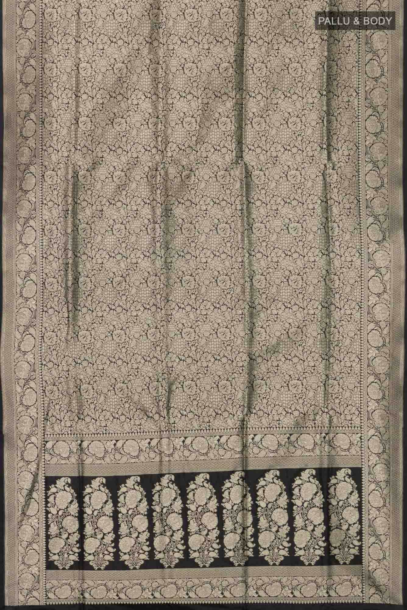 Black Banarasi Silk Saree