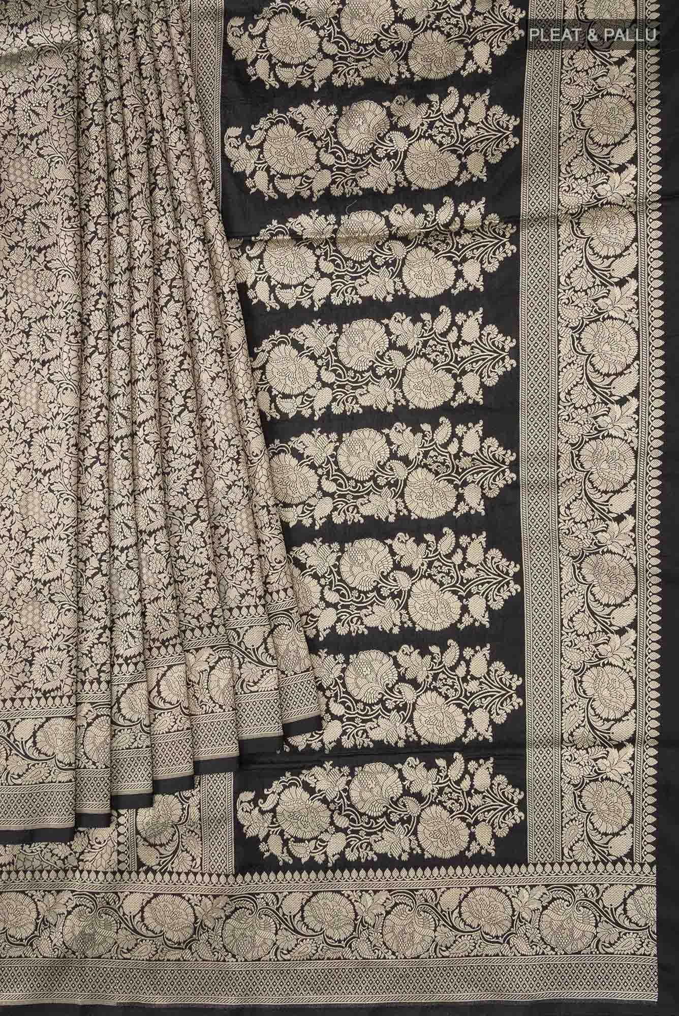 Black Banarasi Silk Saree