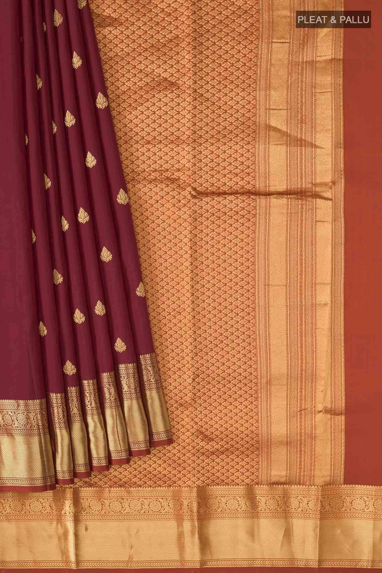Maroon Bangalore Silk Saree