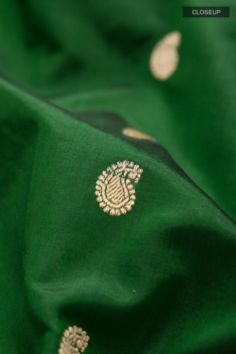 Green Banarasi Katan Silk Saree