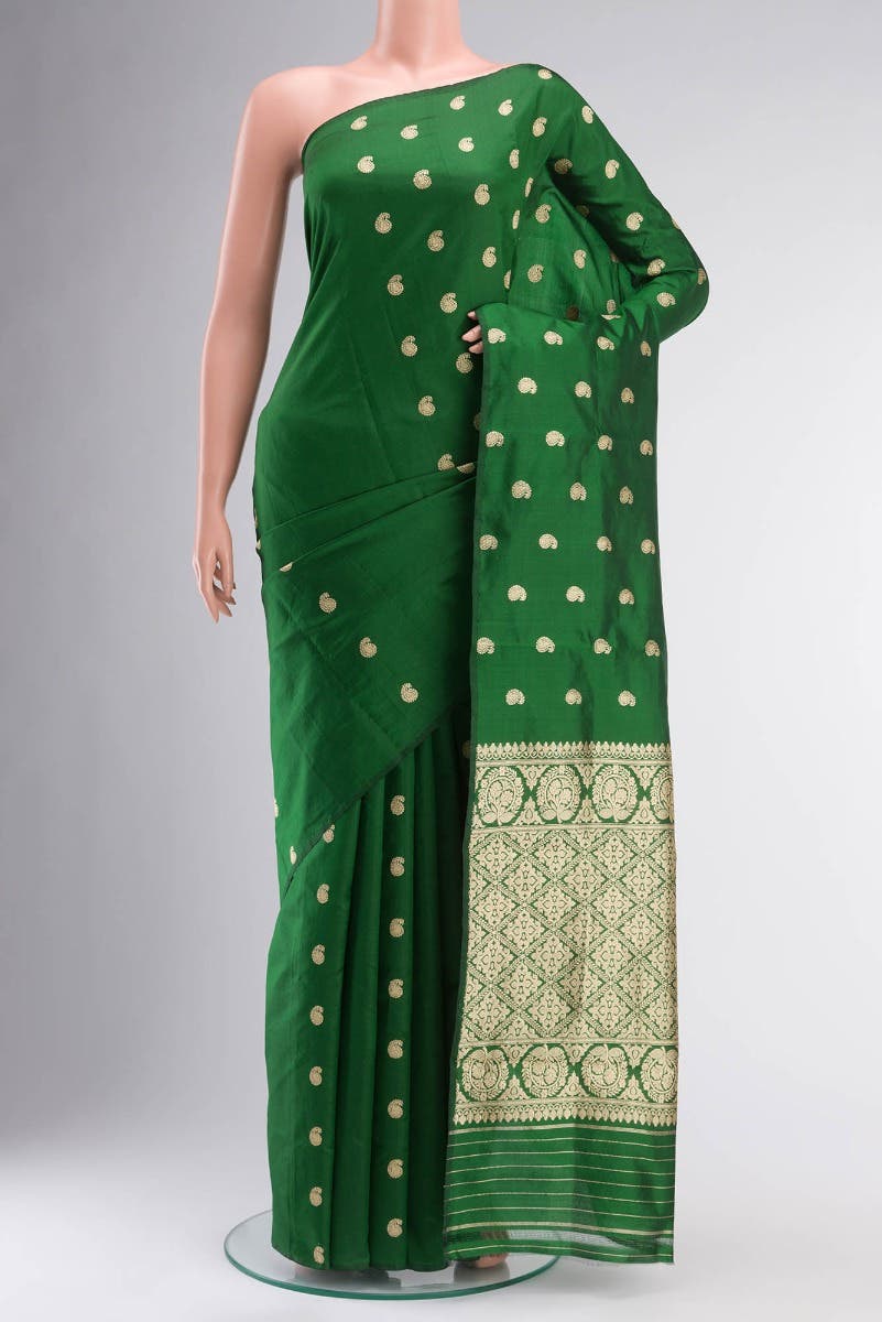 Green Banarasi Katan Silk Saree