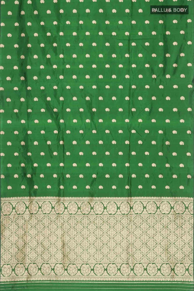 Green Banarasi Katan Silk Saree