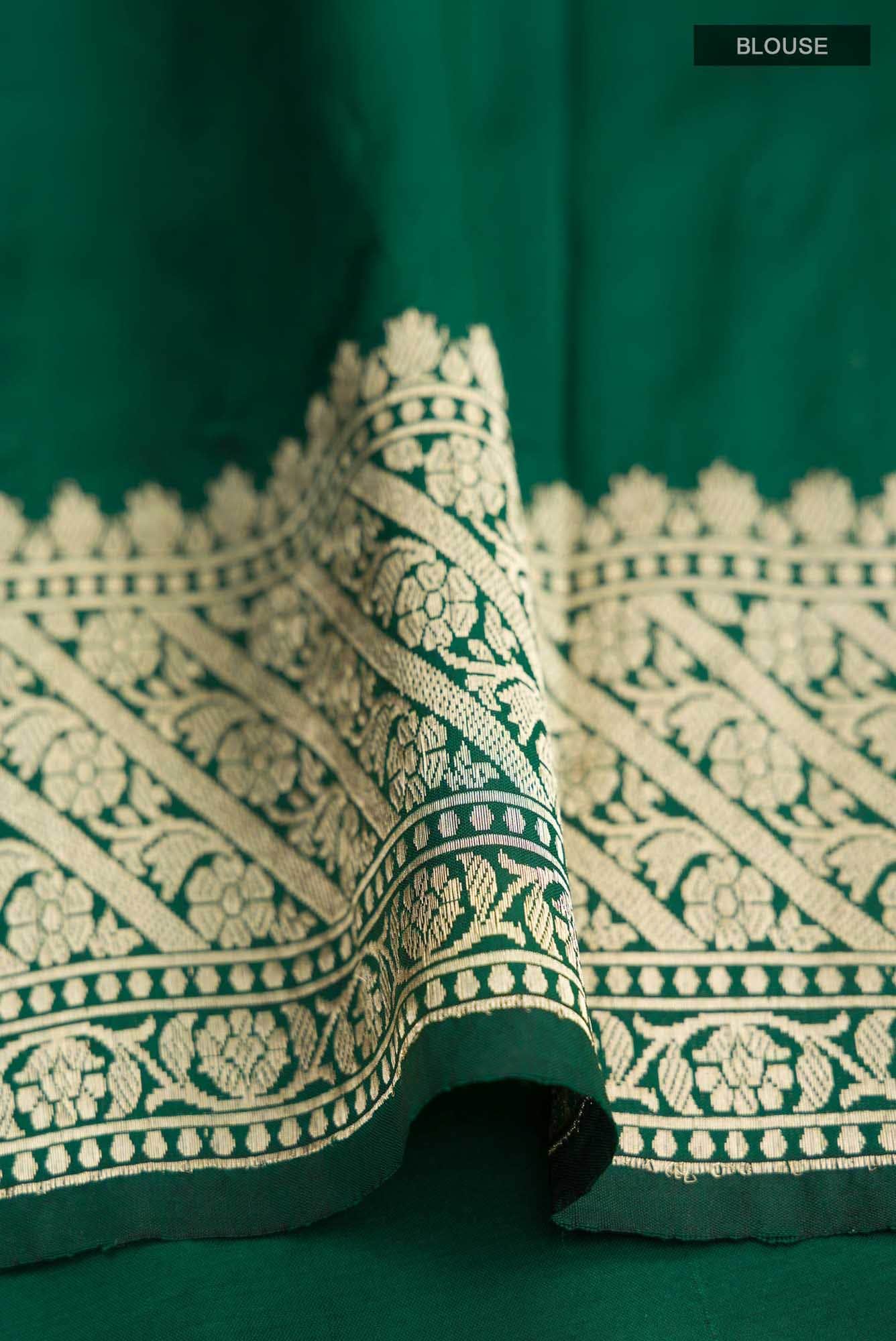Green Banarasi Katan Silk Saree