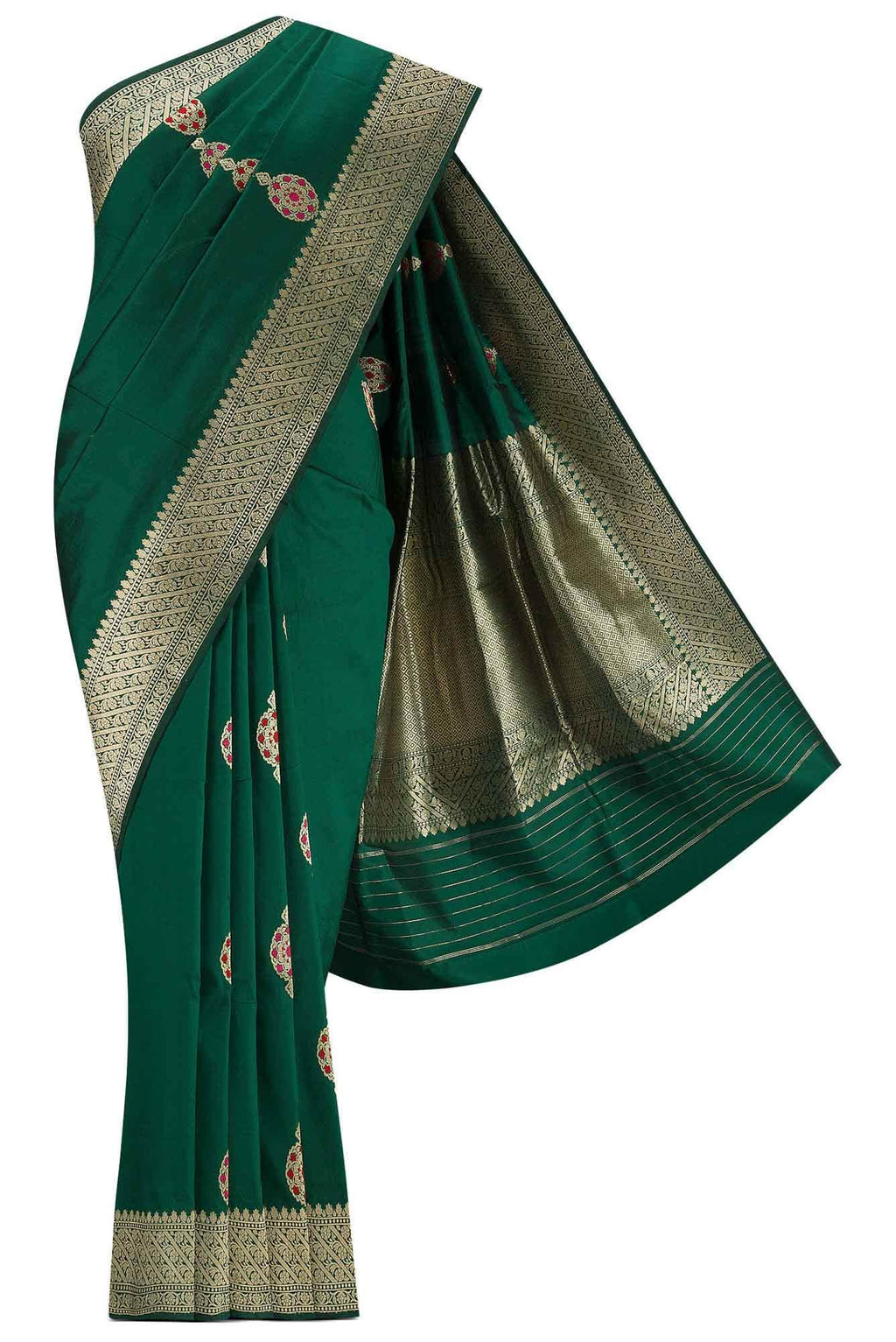 Green Banarasi Katan Silk Saree