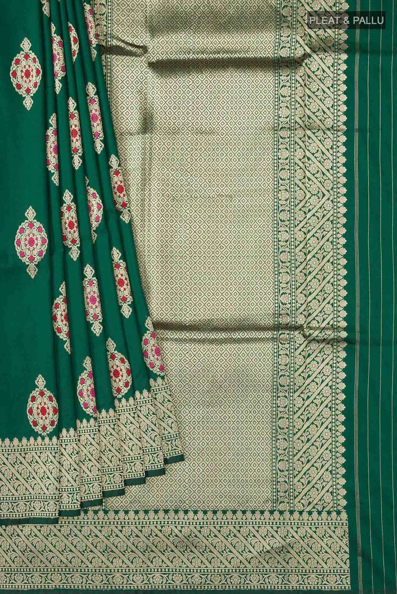 Green Banarasi Katan Silk Saree