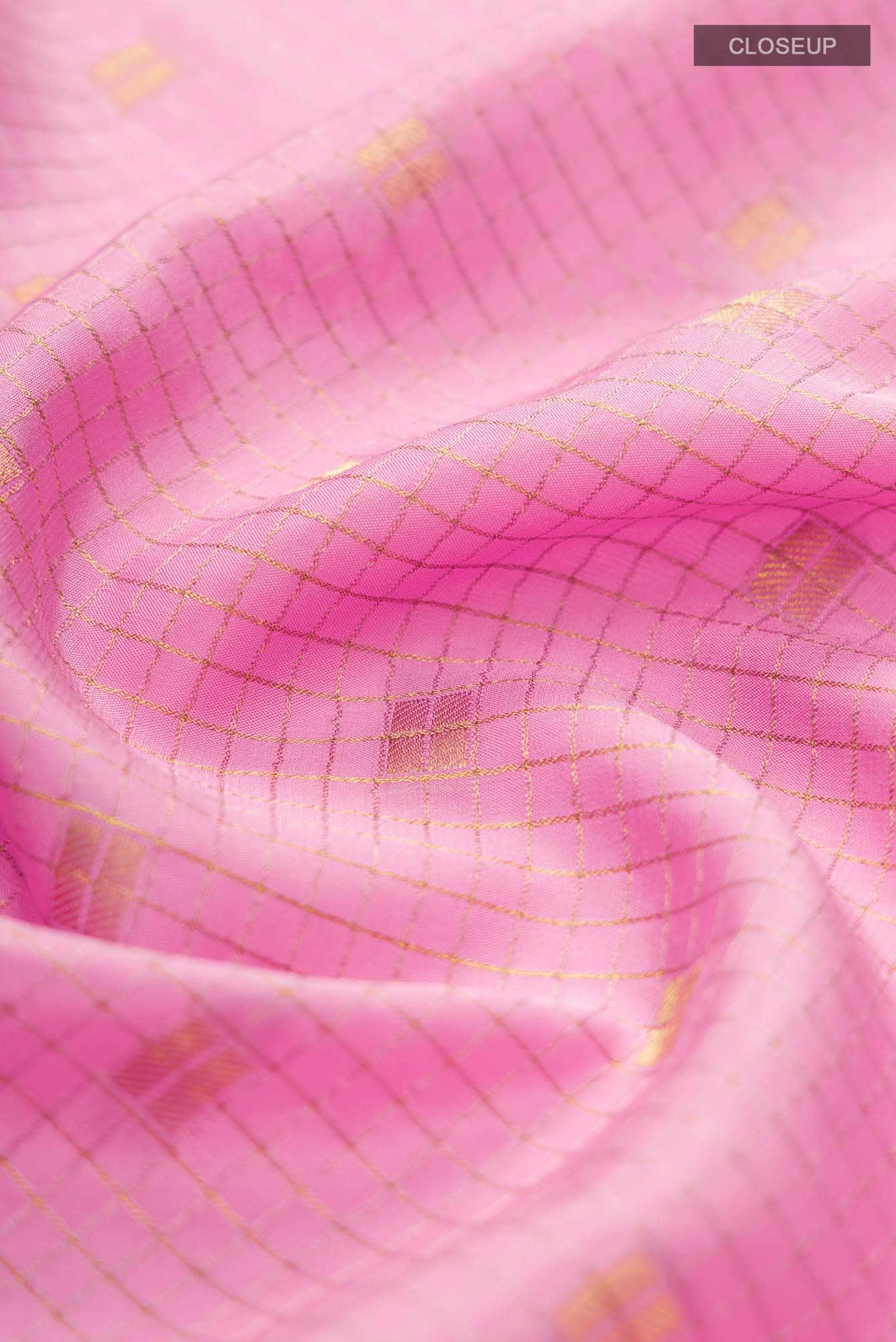 Pink Mysore Crepe Saree