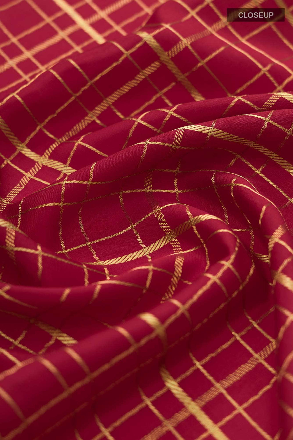 Red Mysore Crepe Saree