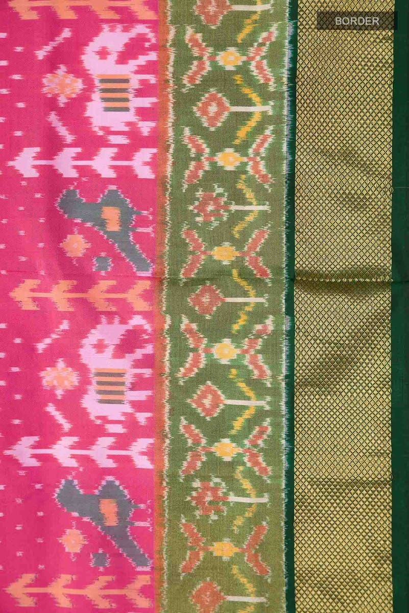Pink Pochampally Silk Saree
