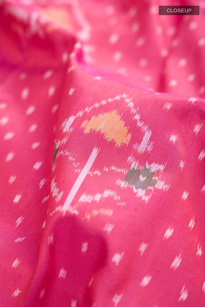 Pink Pochampally Silk Saree