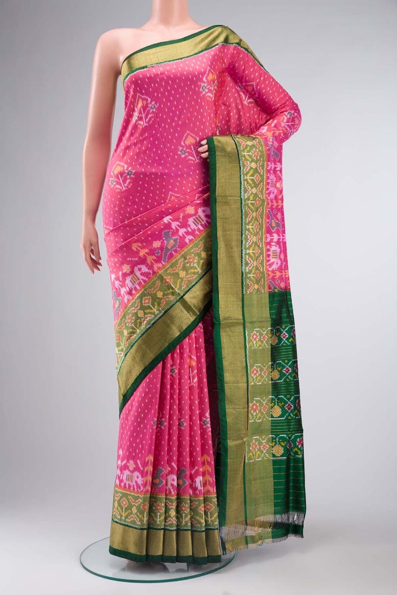 Pink Pochampally Silk Saree
