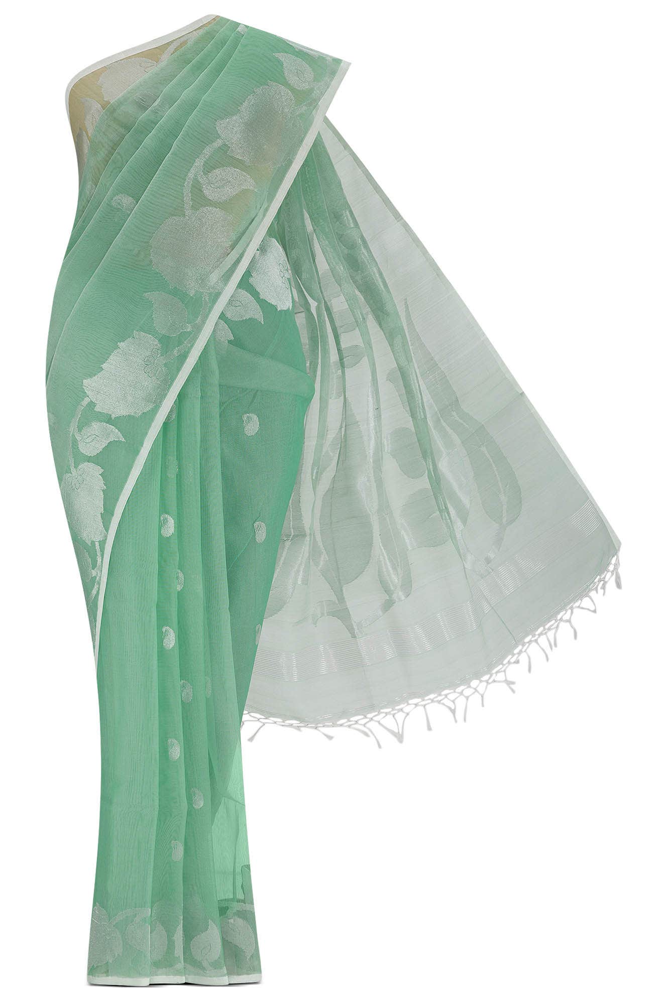 Green Pure Organza Silk Saree