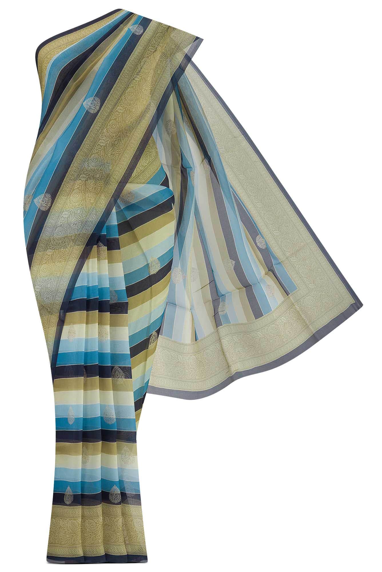 Multi Pure Organza Silk Saree