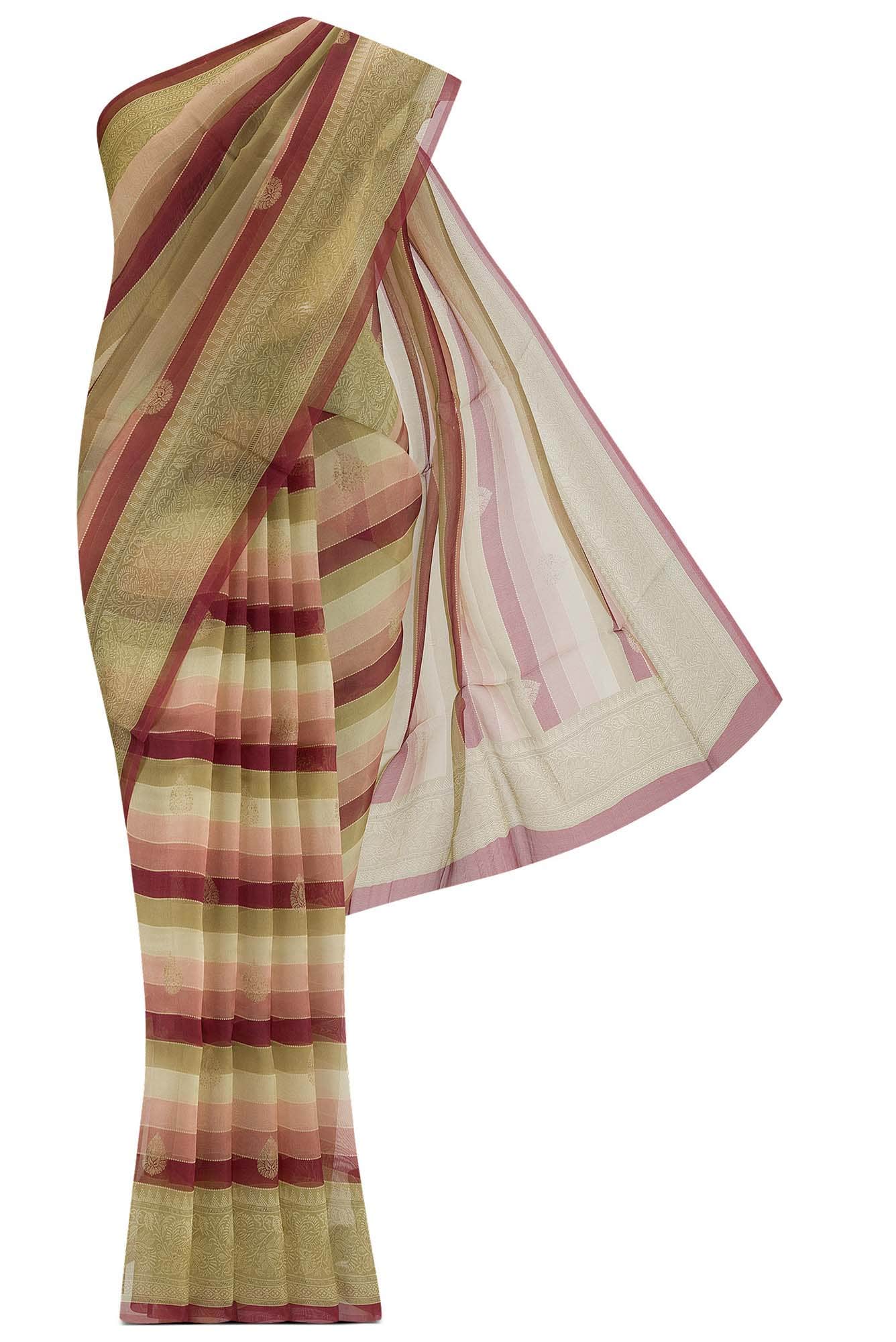 Multi Pure Organza Silk Saree