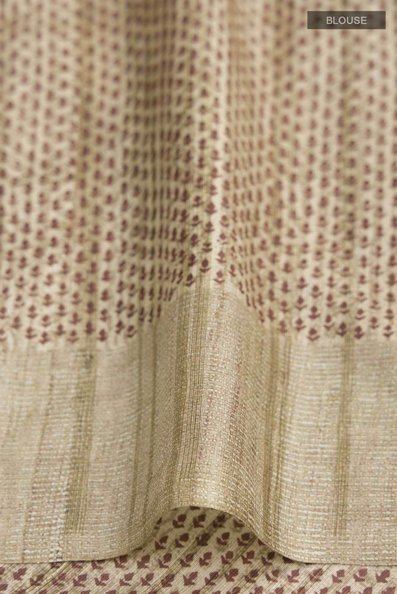 Pink Blended Tussar Silk Saree