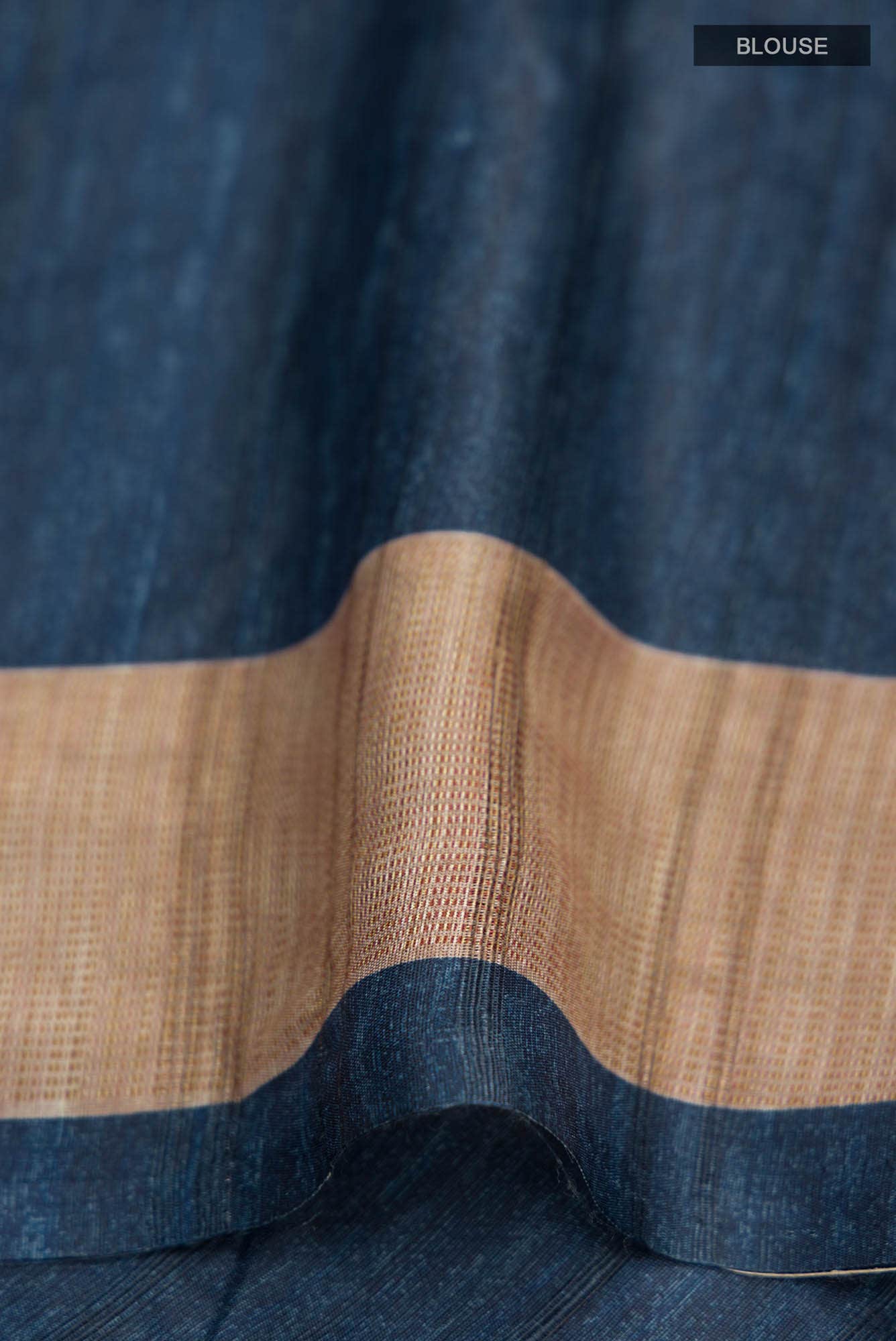 Blue Blended Tussar Silk Saree