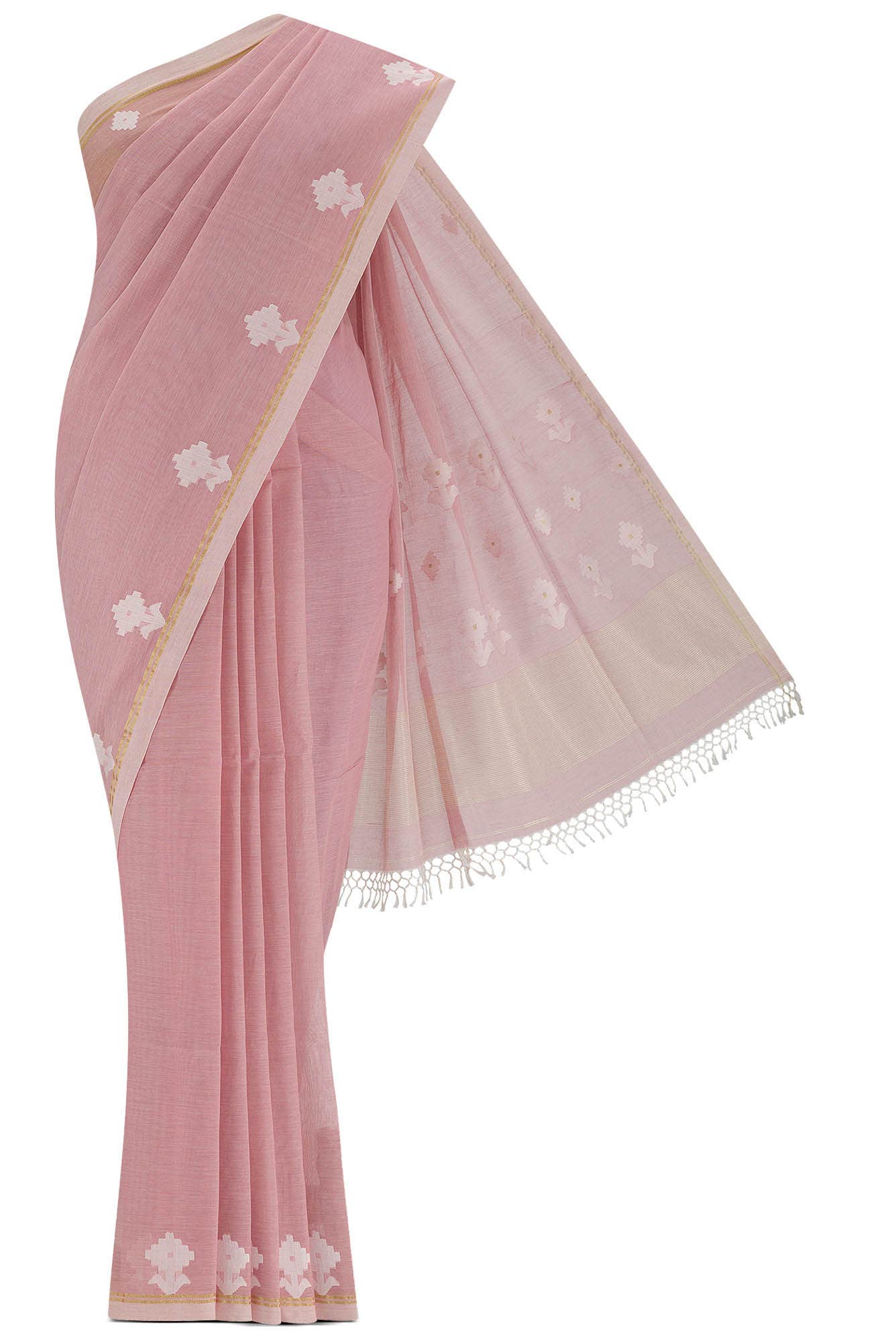 Anuradha-Dusky Pink Bengal Cotton Saree