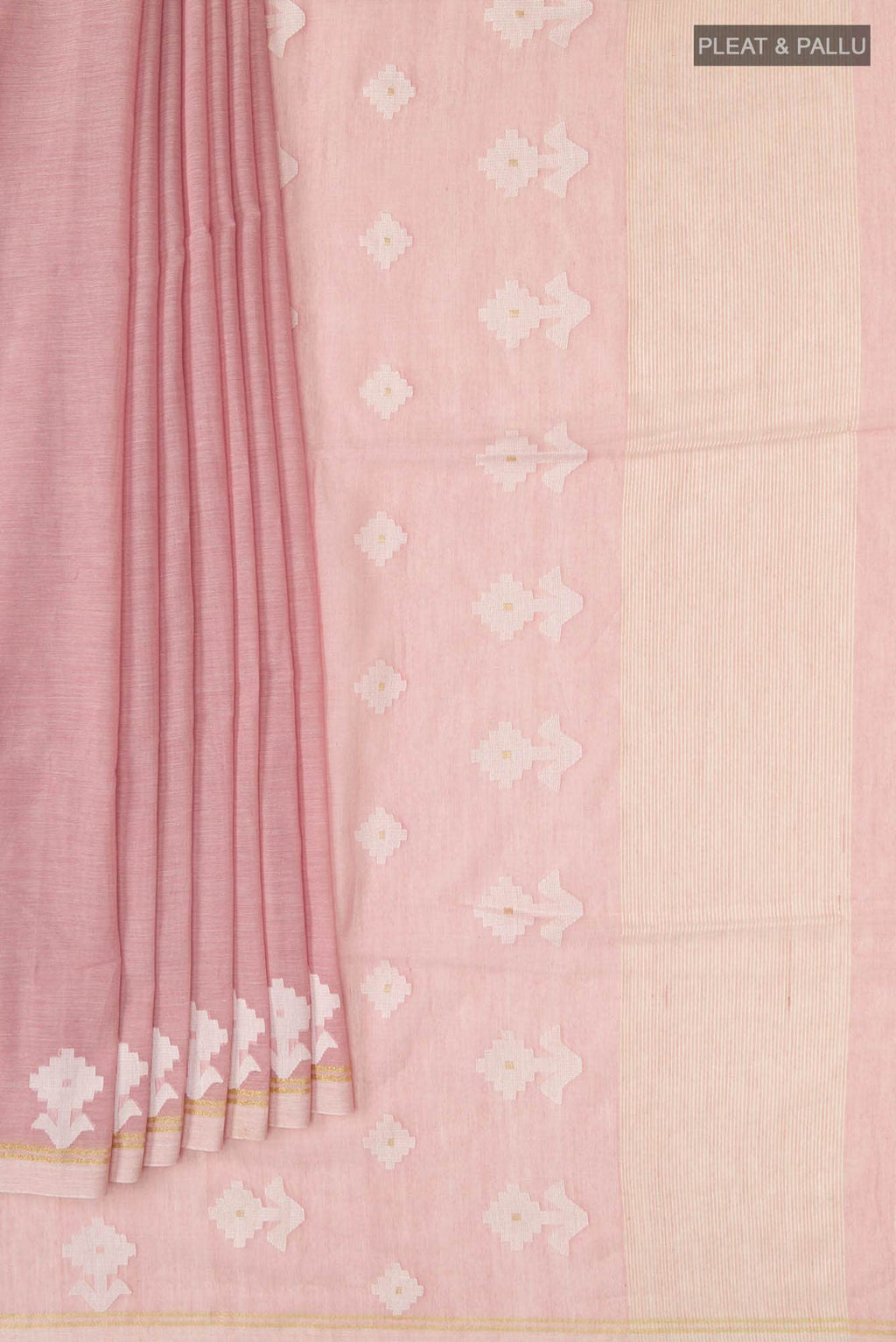 Anuradha-Dusky Pink Bengal Cotton Saree
