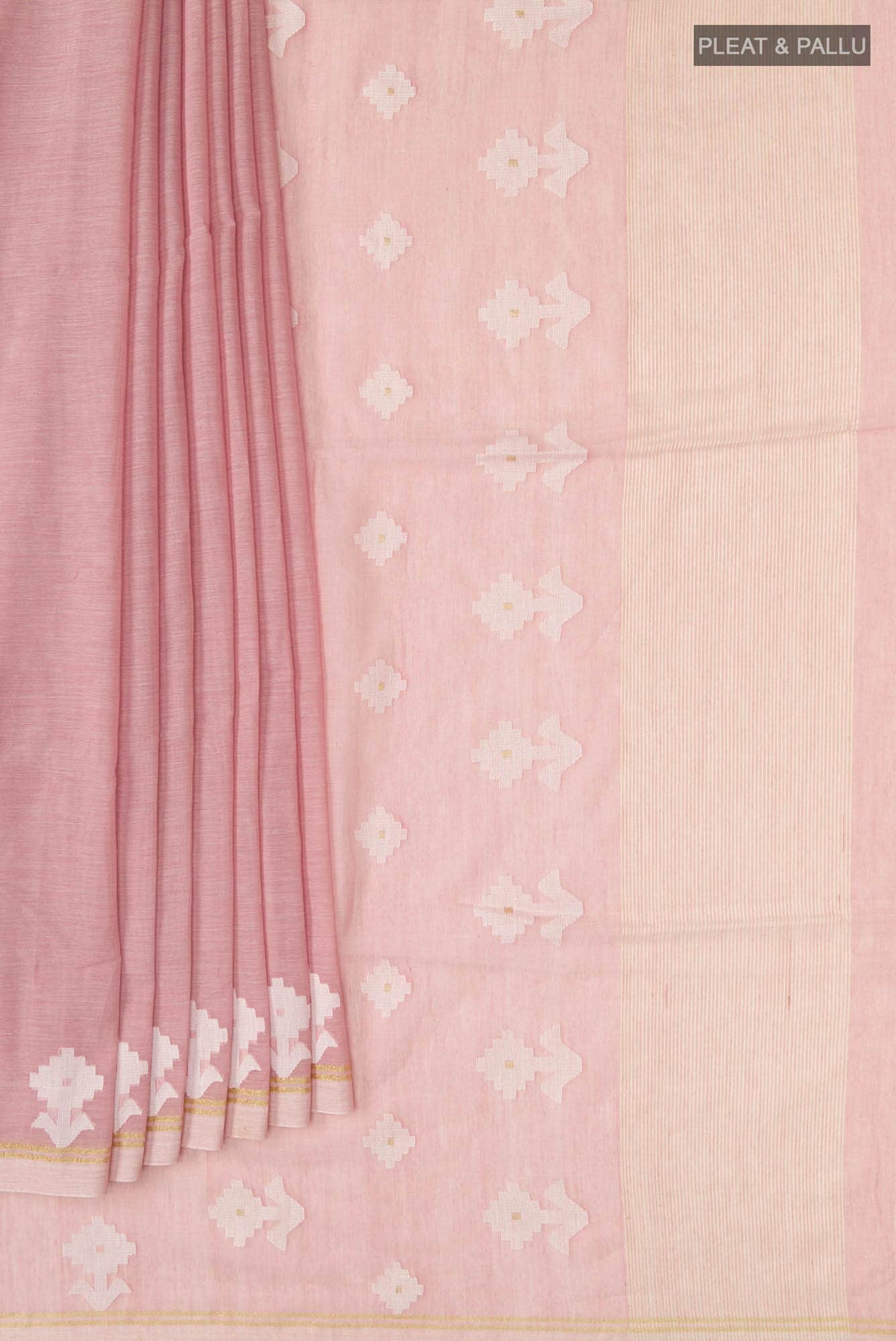 Anuradha-Dusky Pink Bengal Cotton Saree