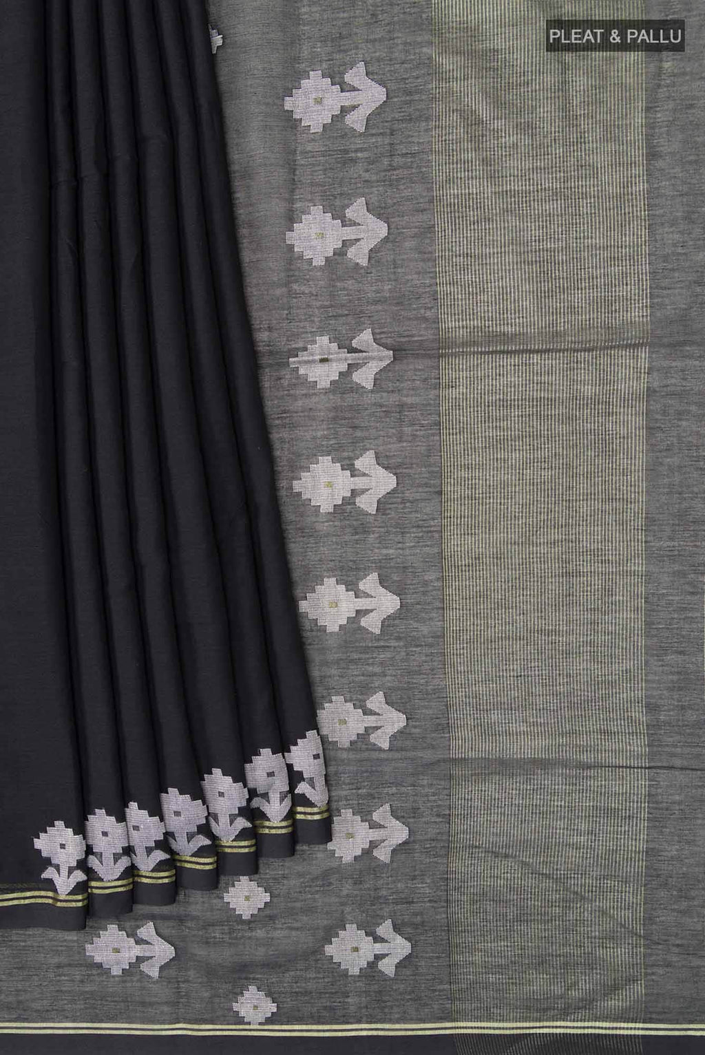 Anuradha-Black Bengal Cotton Saree
