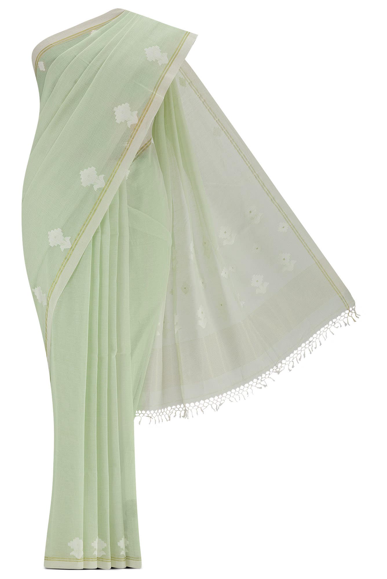 Anuradha-Mint Green Bengal Cotton Saree