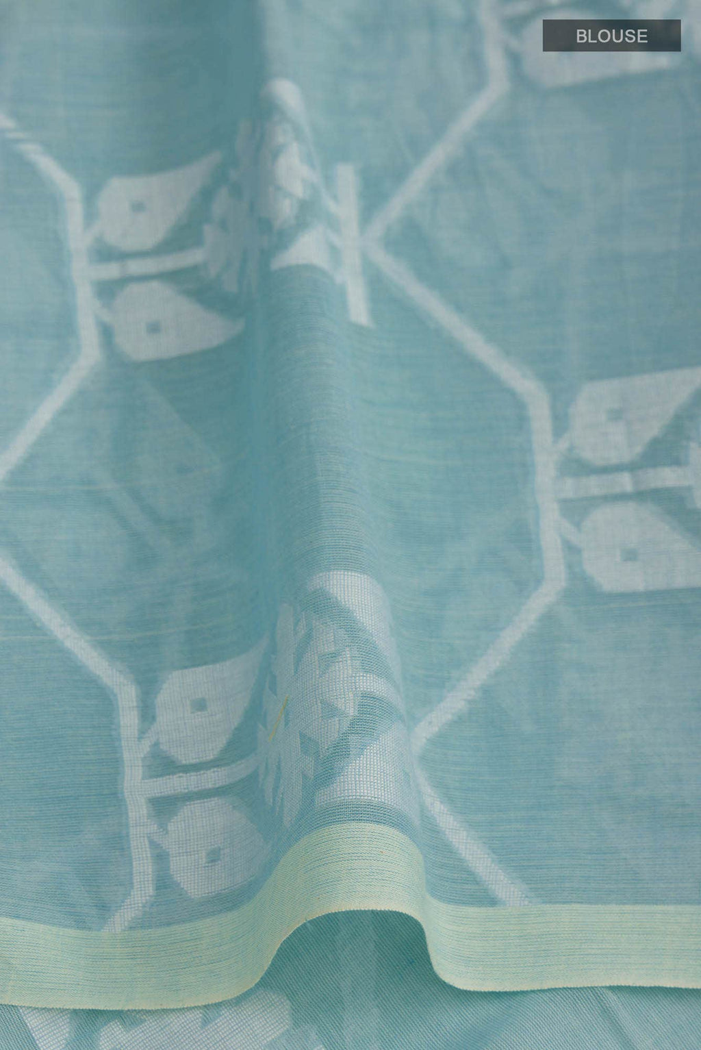 Suman-Pastel Blue Bengal Cotton Saree