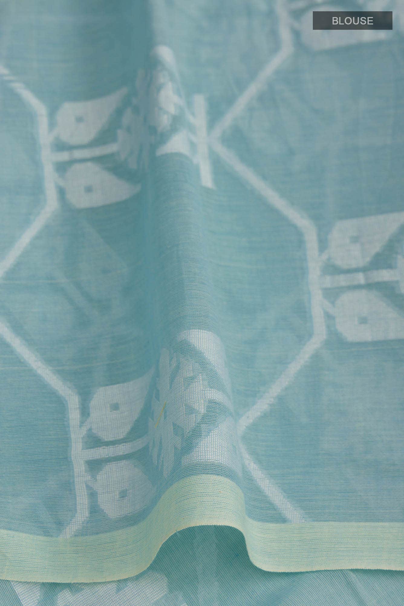 Suman-Pastel Blue Bengal Cotton Saree