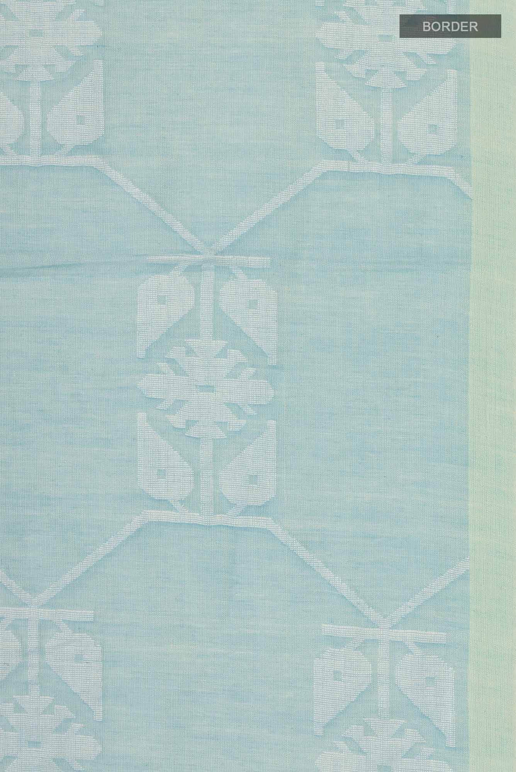 Suman-Pastel Blue Bengal Cotton Saree